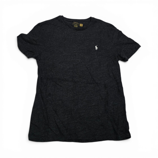 Playera Ralph Lauren Mediana M Gris Oscuro Pony Blanco