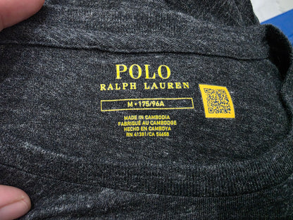 Playera Ralph Lauren Mediana M Gris Oscuro Pony Blanco