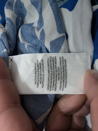Camisa Ralph Lauren Grande L Blanca Figuras Azul Manga Corta