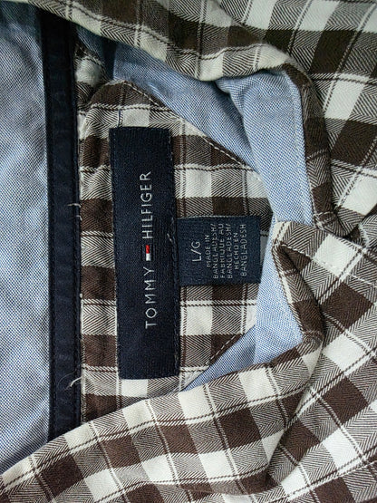 Camisa Tommy Hilfiger Grande L Cuadro Cafe
