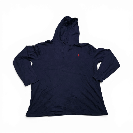 Playera Con Gorro Ralph Lauren Grande L Azul Manga Larga