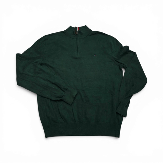 Sueter Tommy Hilfiger Grande L Verde Cierre Corto