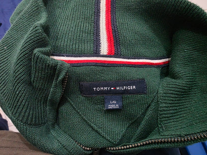 Sueter Tommy Hilfiger Grande L Verde Cierre Corto