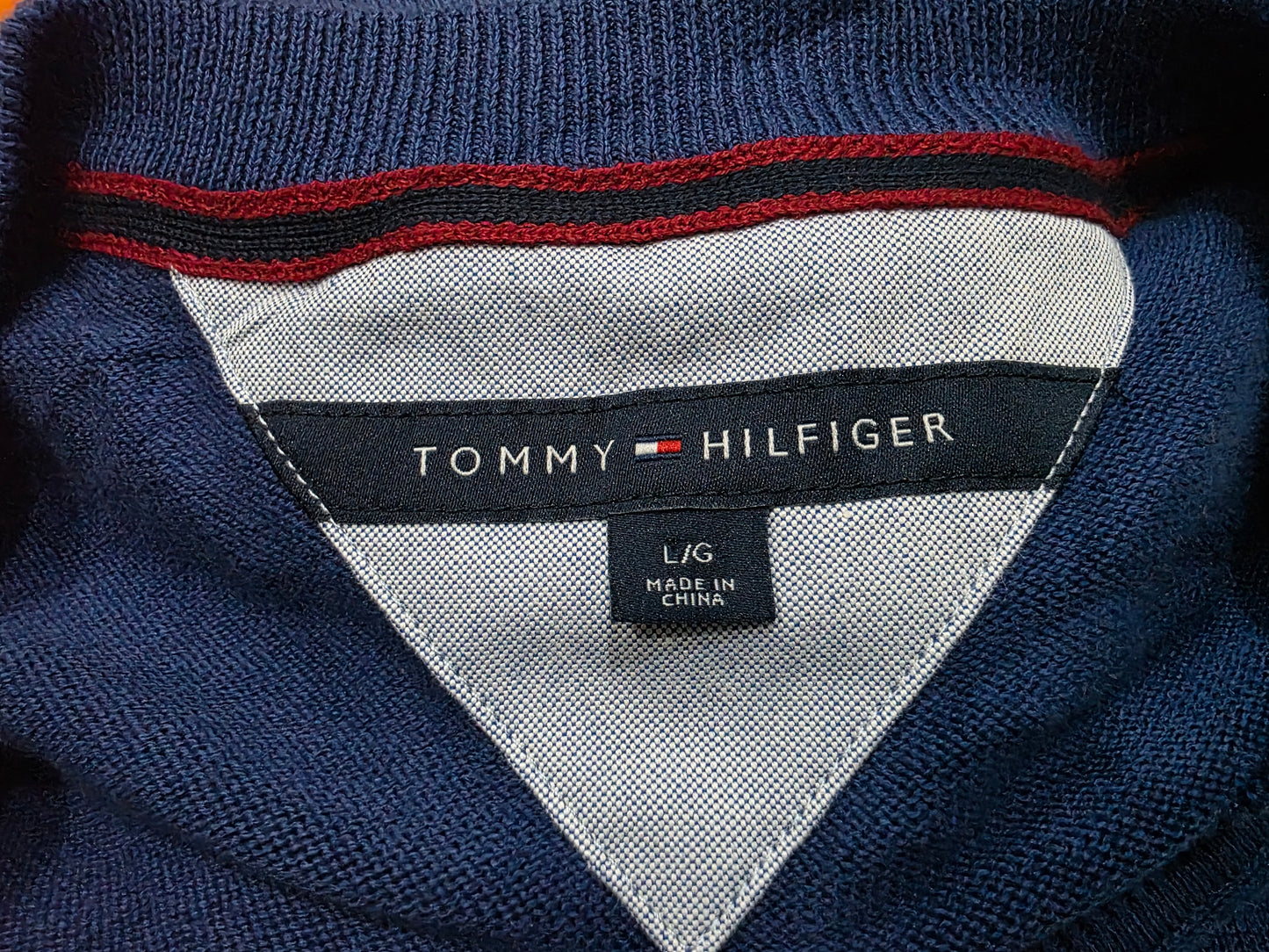 Sueter Tommy Hilfiger Grande L Azul Cuello V