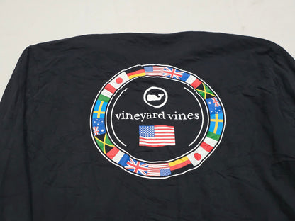 Playera Vineyard Vines Xgrande Xl Negro Bandera Manga Larga