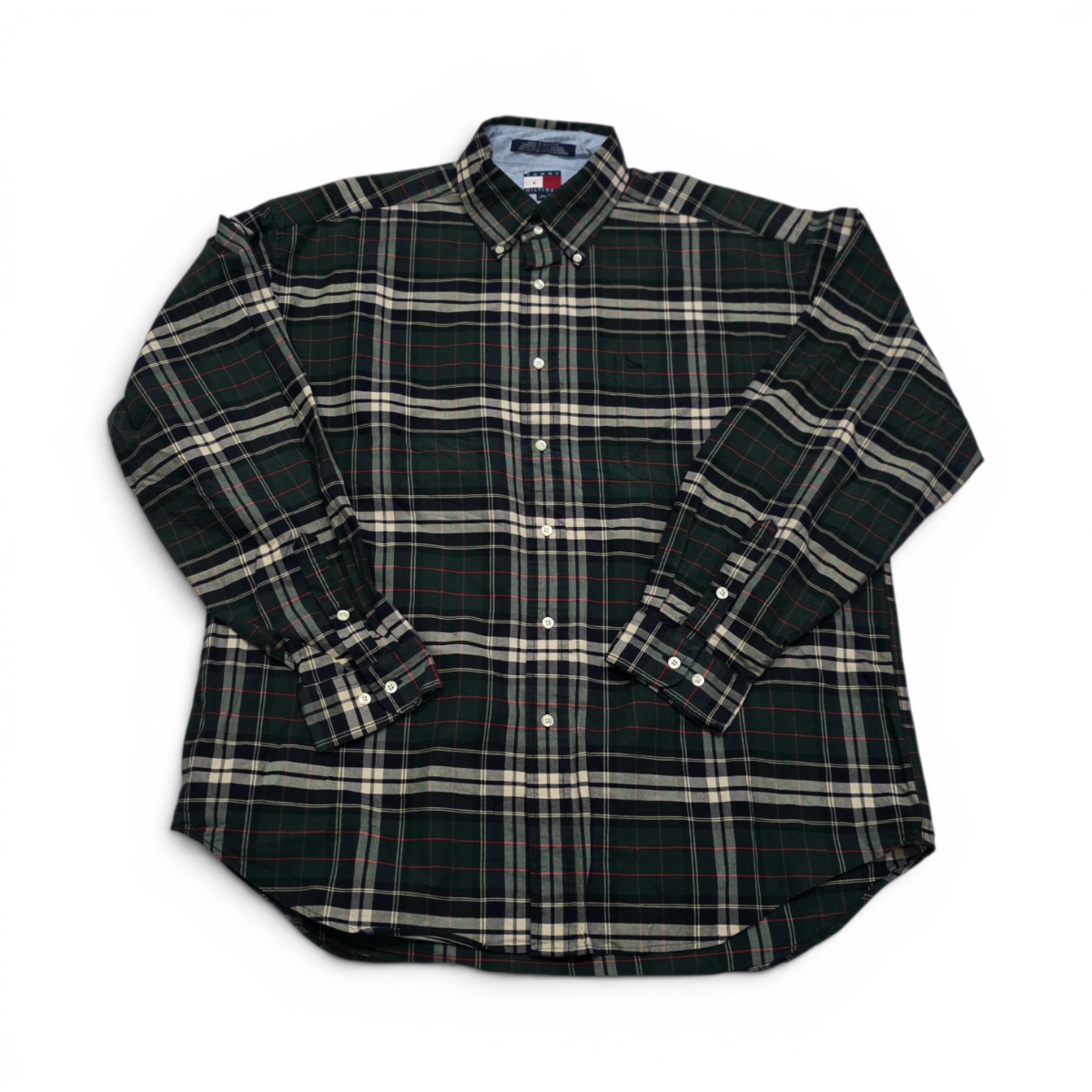 Camisa Tommy Hilfiger Xgrande Xl Verde Vintage