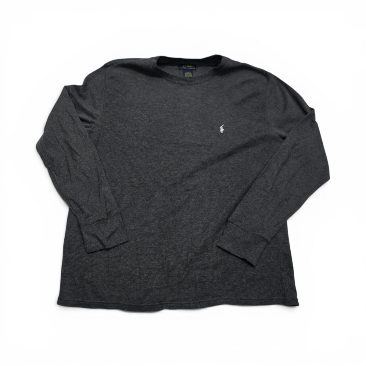 Playera Ralph Lauren Xgrande Xl Gris Pony Blanco Manga Larga