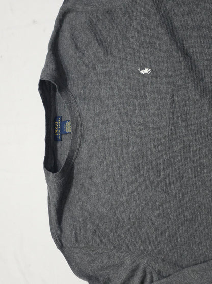 Playera Ralph Lauren Xgrande Xl Gris Pony Blanco Manga Larga