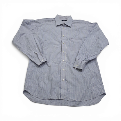 Camisa Burberry Xgrande Xl Azul Y Blanco Lineas