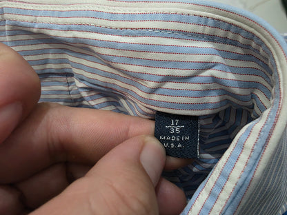 Camisa Burberry Xgrande Xl Azul Y Blanco Lineas