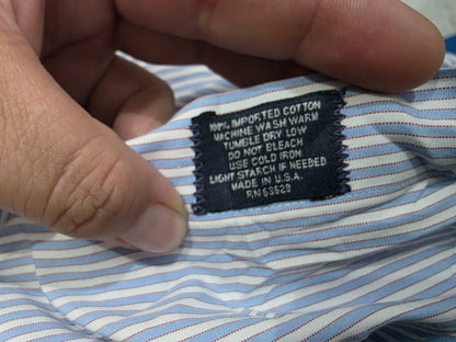 Camisa Burberry Xgrande Xl Azul Y Blanco Lineas