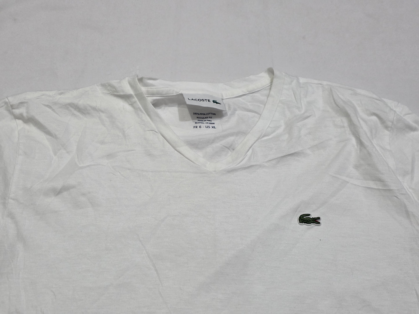 Playera Lacoste Xgrande Xl Fr 6 Blanco