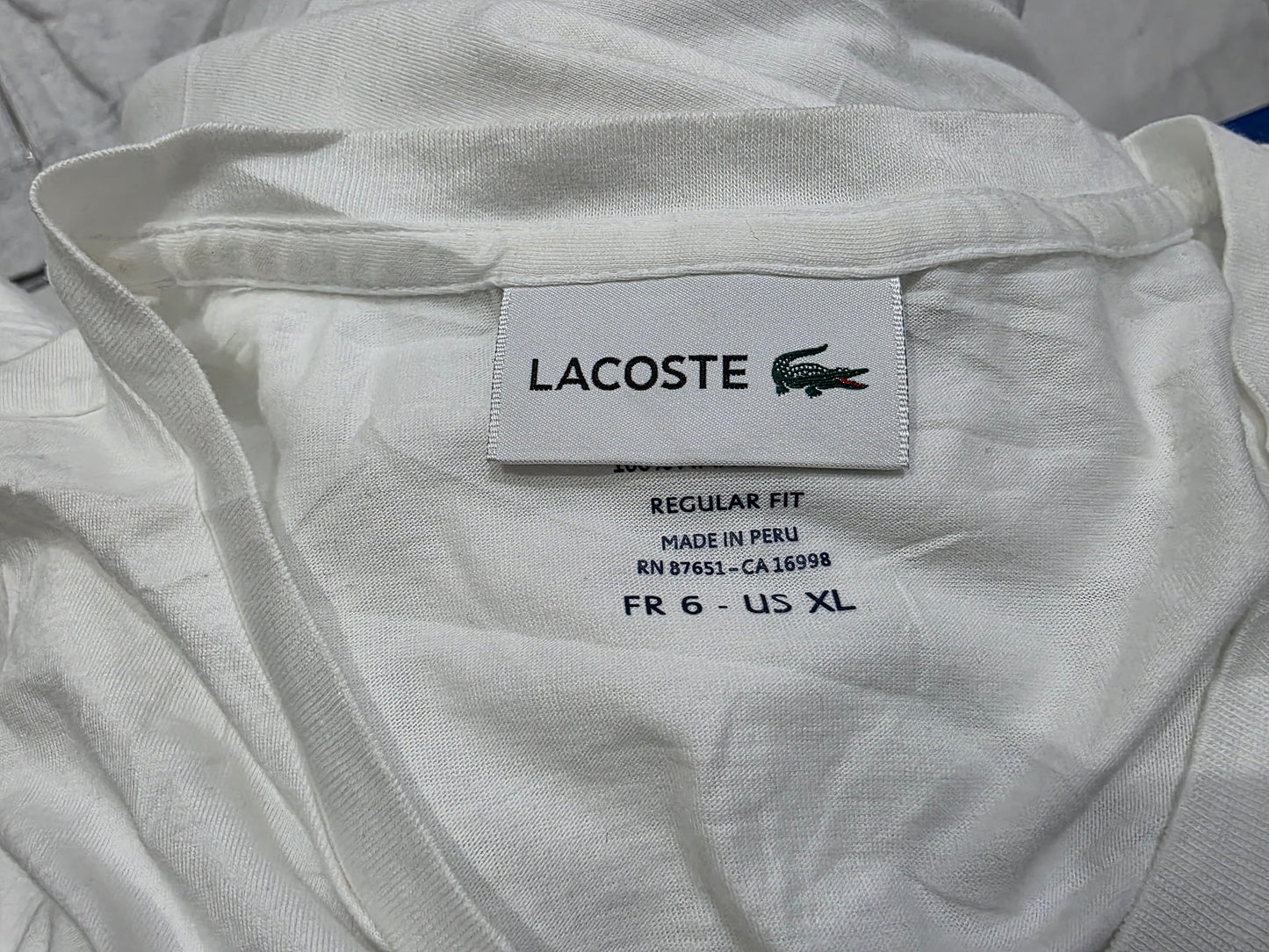 Playera Lacoste Xgrande Xl Fr 6 Blanco