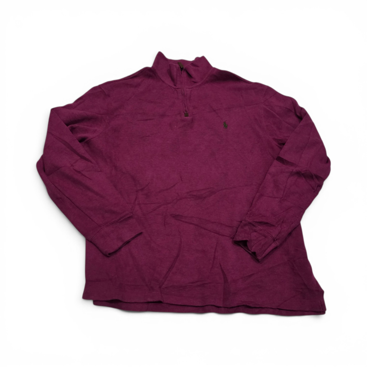 Sueter Ralph Lauren Xgrande Xl Vino Pony Verde Cierre Corto