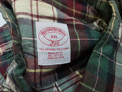 Camisa Brooks Brothers 2xl Cuadro Verde Y Cafe