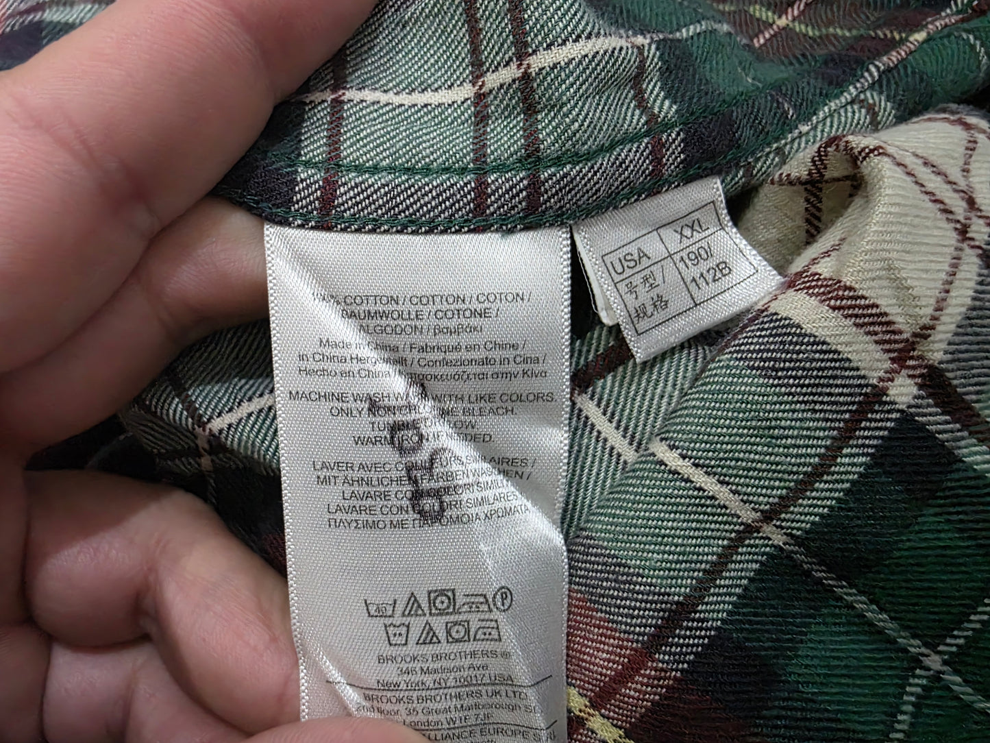 Camisa Brooks Brothers 2xl Cuadro Verde Y Cafe
