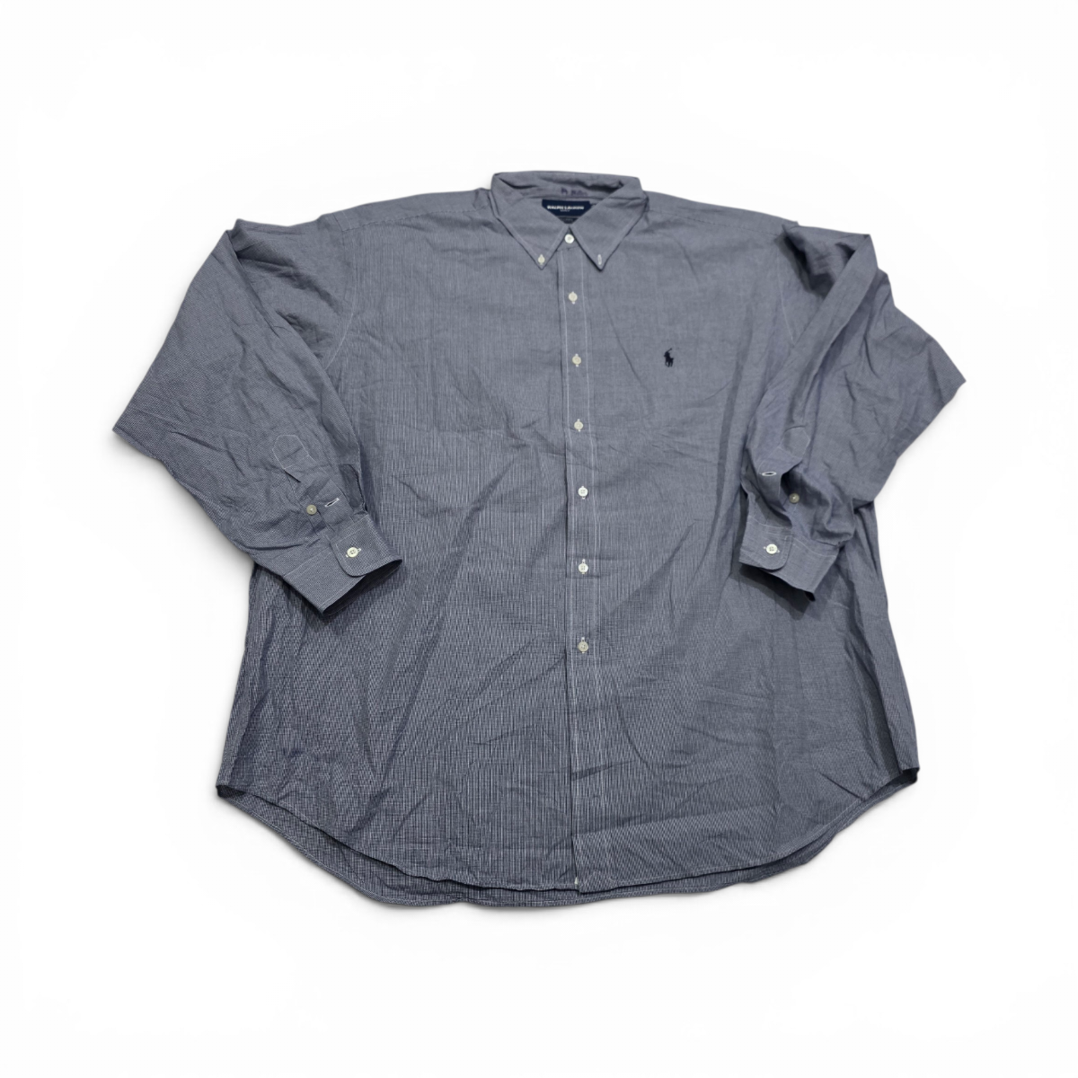 Camisa Ralph Lauren Tilden 2xl Azul Y Blanco Pony Azul