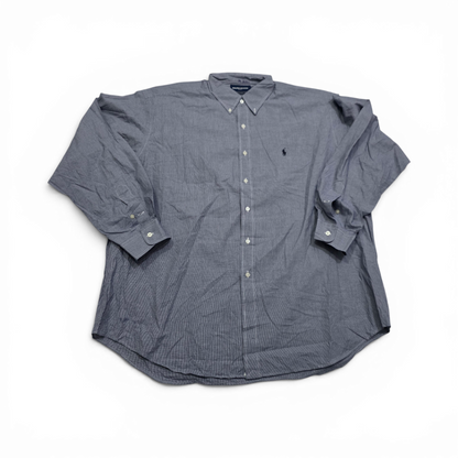Camisa Ralph Lauren Tilden 2xl Azul Y Blanco Pony Azul