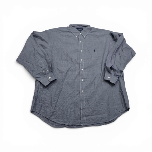 Camisa Ralph Lauren Tilden 2xl Azul Y Blanco Pony Azul