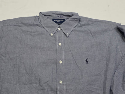 Camisa Ralph Lauren Tilden 2xl Azul Y Blanco Pony Azul