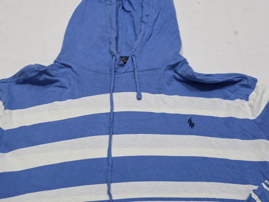 Playera Con Gorro Ralph Lauren 2xl Azul Lineas (