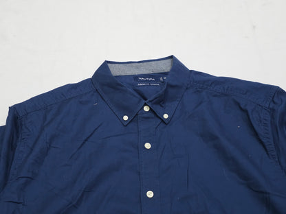 Camisa Nautica 2xl Azul Marino Manga Corta