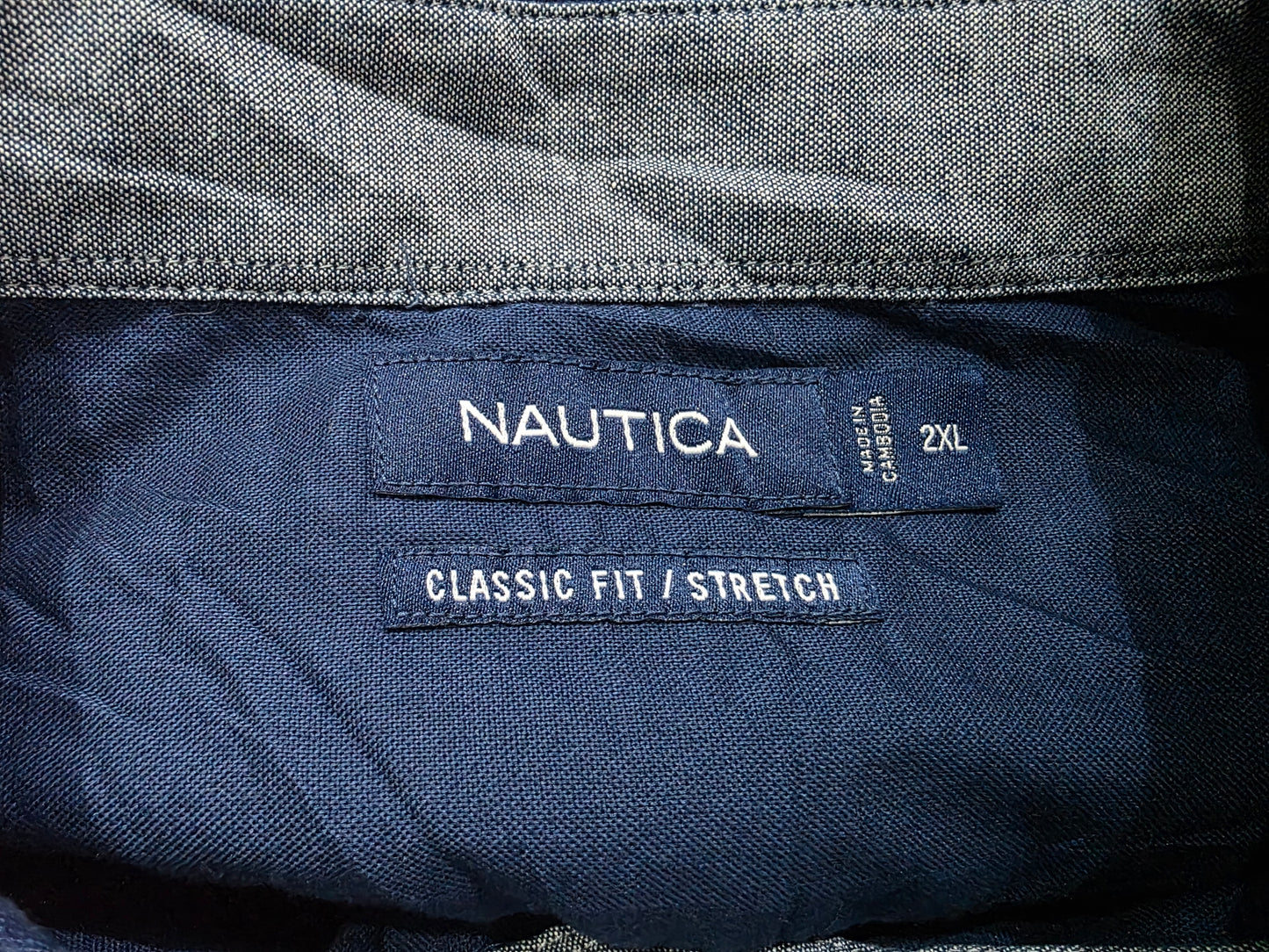 Camisa Nautica 2xl Azul Marino Manga Corta