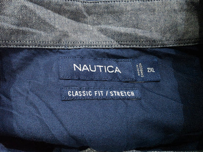 Camisa Nautica 2xl Azul Marino Manga Corta