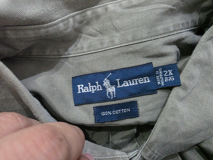 Camisa Ralph Lauren 2x Verde Deslavado Manga Corta