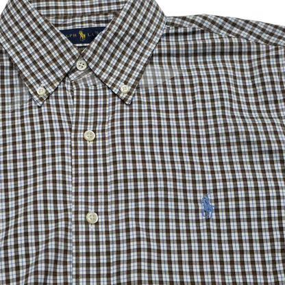 Camisa Ralph Lauren Chica S Cuadro Cafe