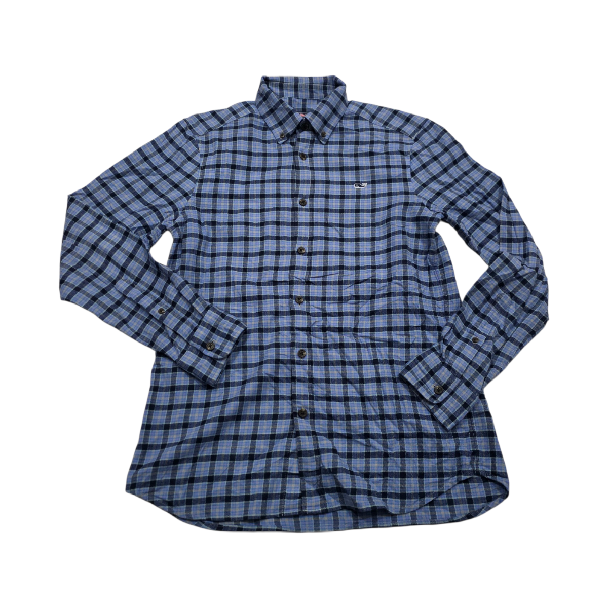 Camisa Vineyard Vines Chicas S Cuadro Azul Franela