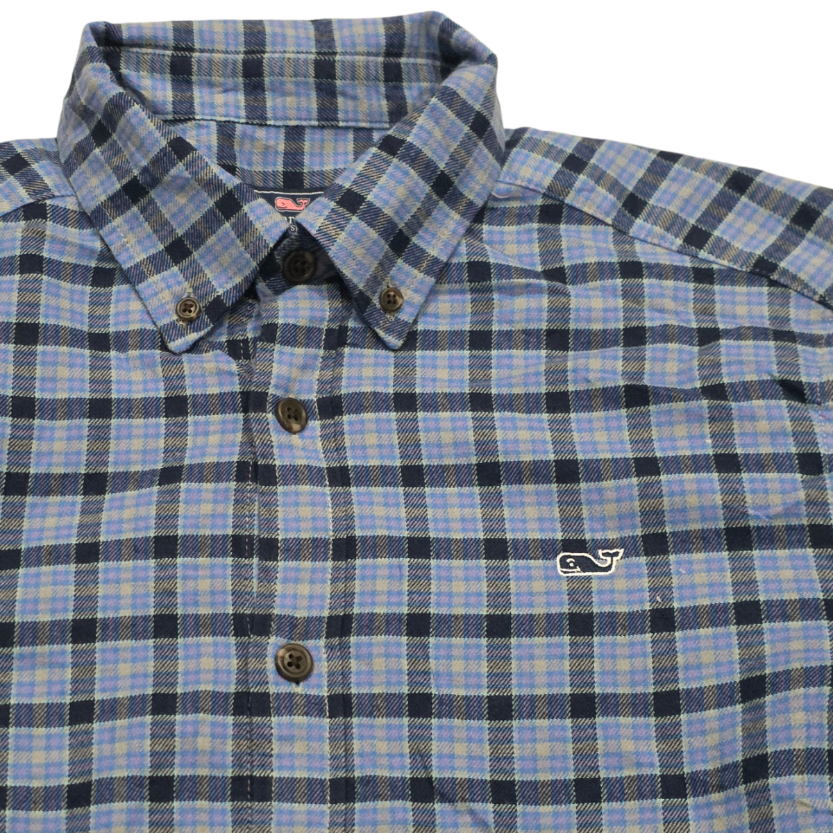 Camisa Vineyard Vines Chicas S Cuadro Azul Franela