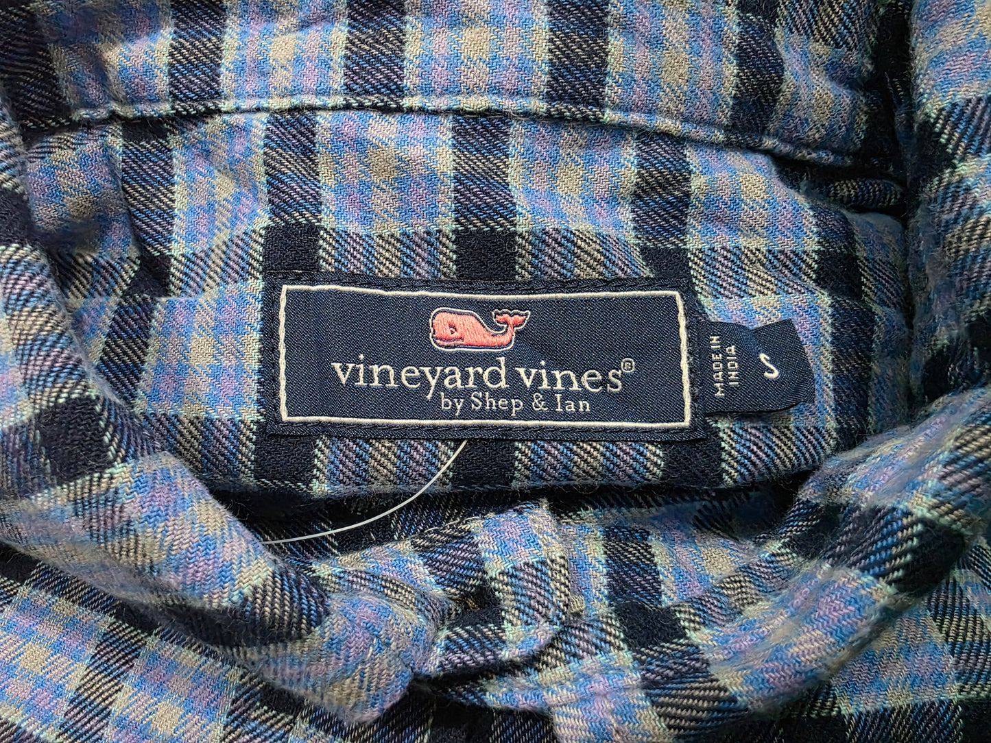 Camisa Vineyard Vines Chicas S Cuadro Azul Franela
