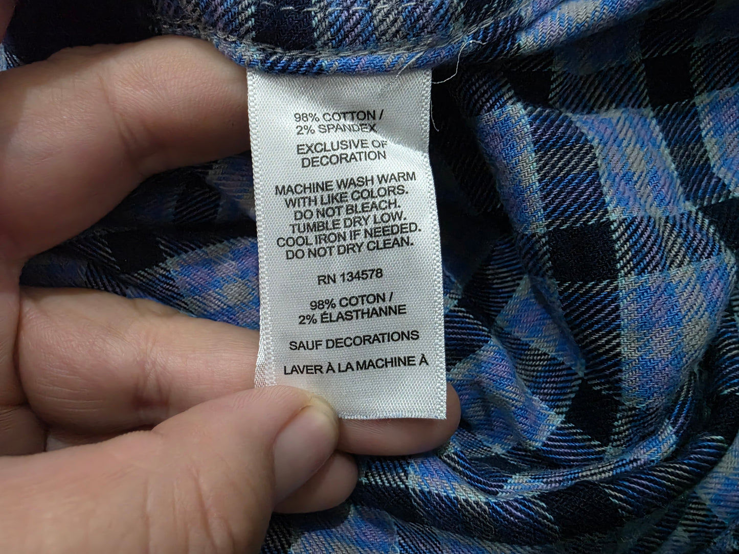 Camisa Vineyard Vines Chicas S Cuadro Azul Franela