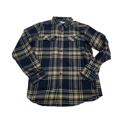 Camisa Columbia Mediana M Cuadro Azul Y Cafe
