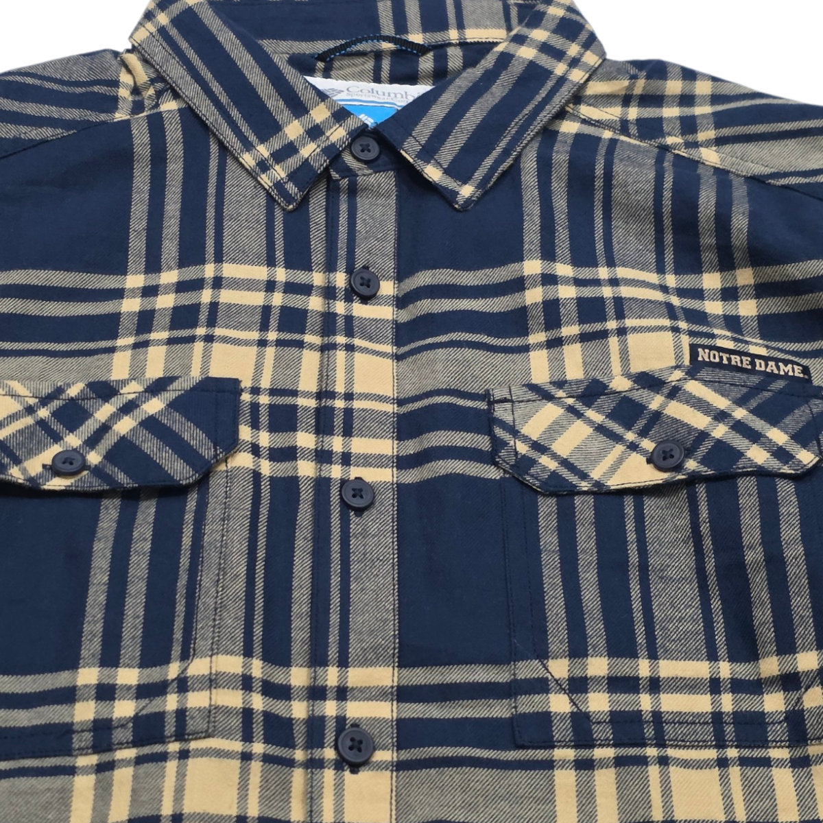 Camisa Columbia Mediana M Cuadro Azul Y Cafe