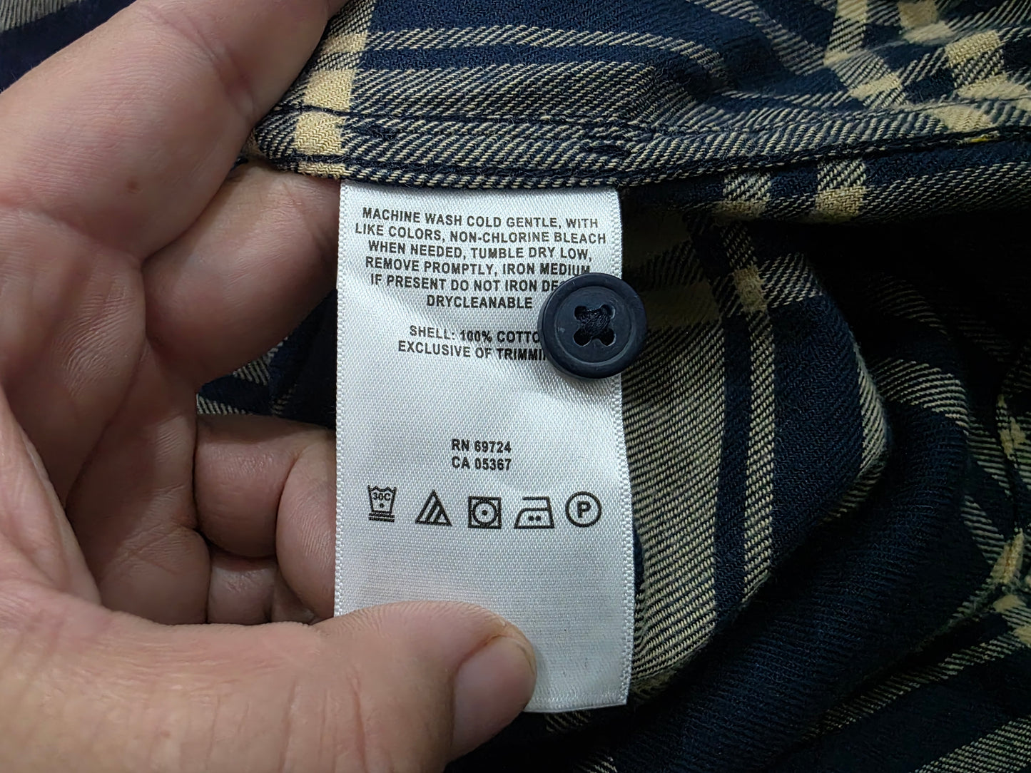 Camisa Columbia Mediana M Cuadro Azul Y Cafe