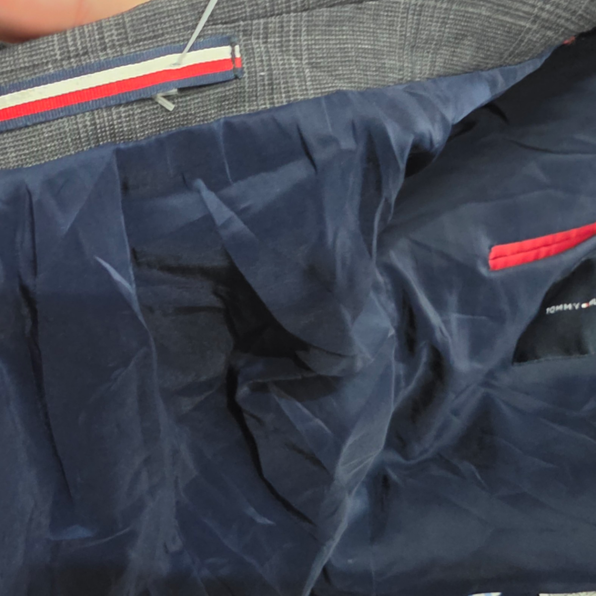 Saco Tommy Hilfiger Talla 42l Cuadro Gris