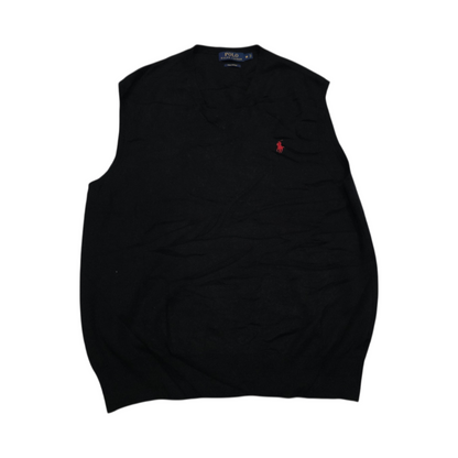 Chaleco Ralph Lauren Mediana M Negro Pony Rojo