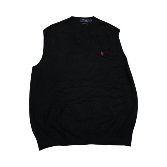 Chaleco Ralph Lauren Mediana M Negro Pony Rojo