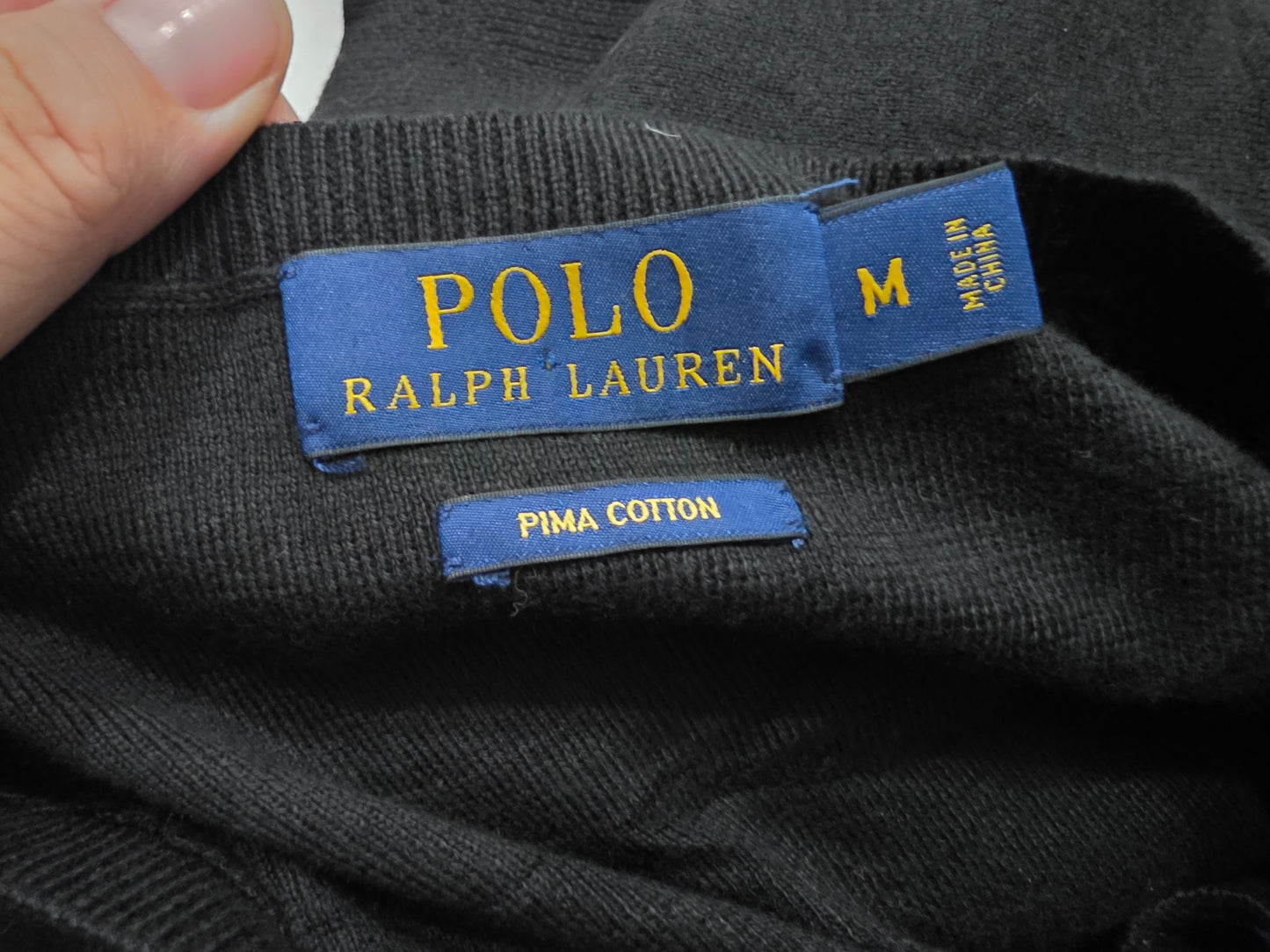 Chaleco Ralph Lauren Mediana M Negro Pony Rojo