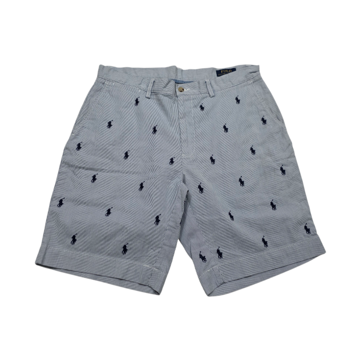 Bermuda Ralph Lauren Talla 34 Azul Lineas Ponys