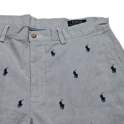 Bermuda Ralph Lauren Talla 34 Azul Lineas Ponys