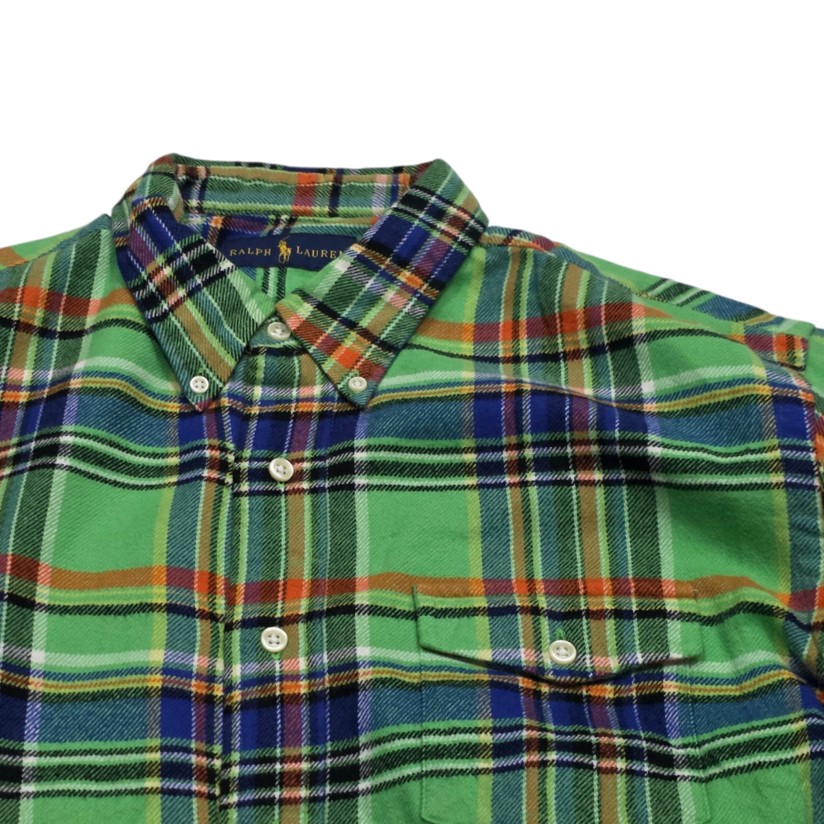 Camisa Ralph Lauren Grande L Verde Lineas Colores Franela