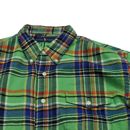 Camisa Ralph Lauren Grande L Verde Lineas Colores Franela