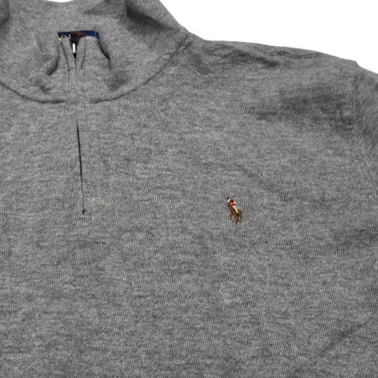 Sueter Ralph Lauren Grande L Gris Pony Colores