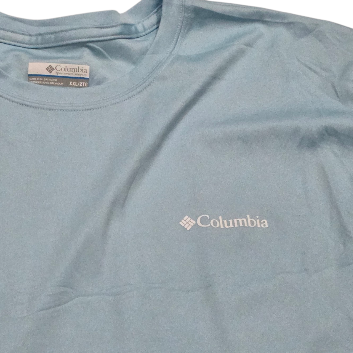 Playera Columbia 2xl Azul Claro Manga Larga