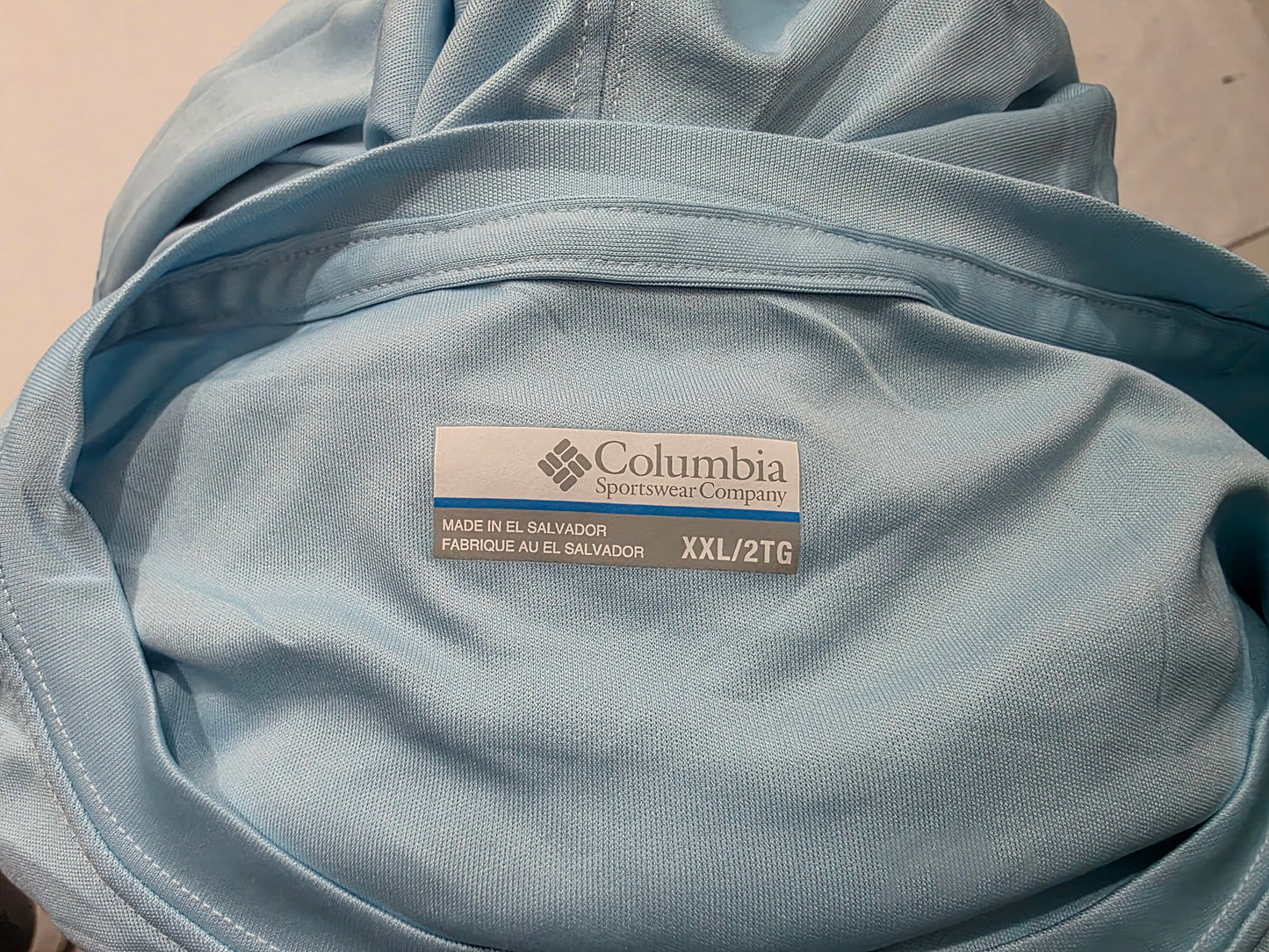 Playera Columbia 2xl Azul Claro Manga Larga