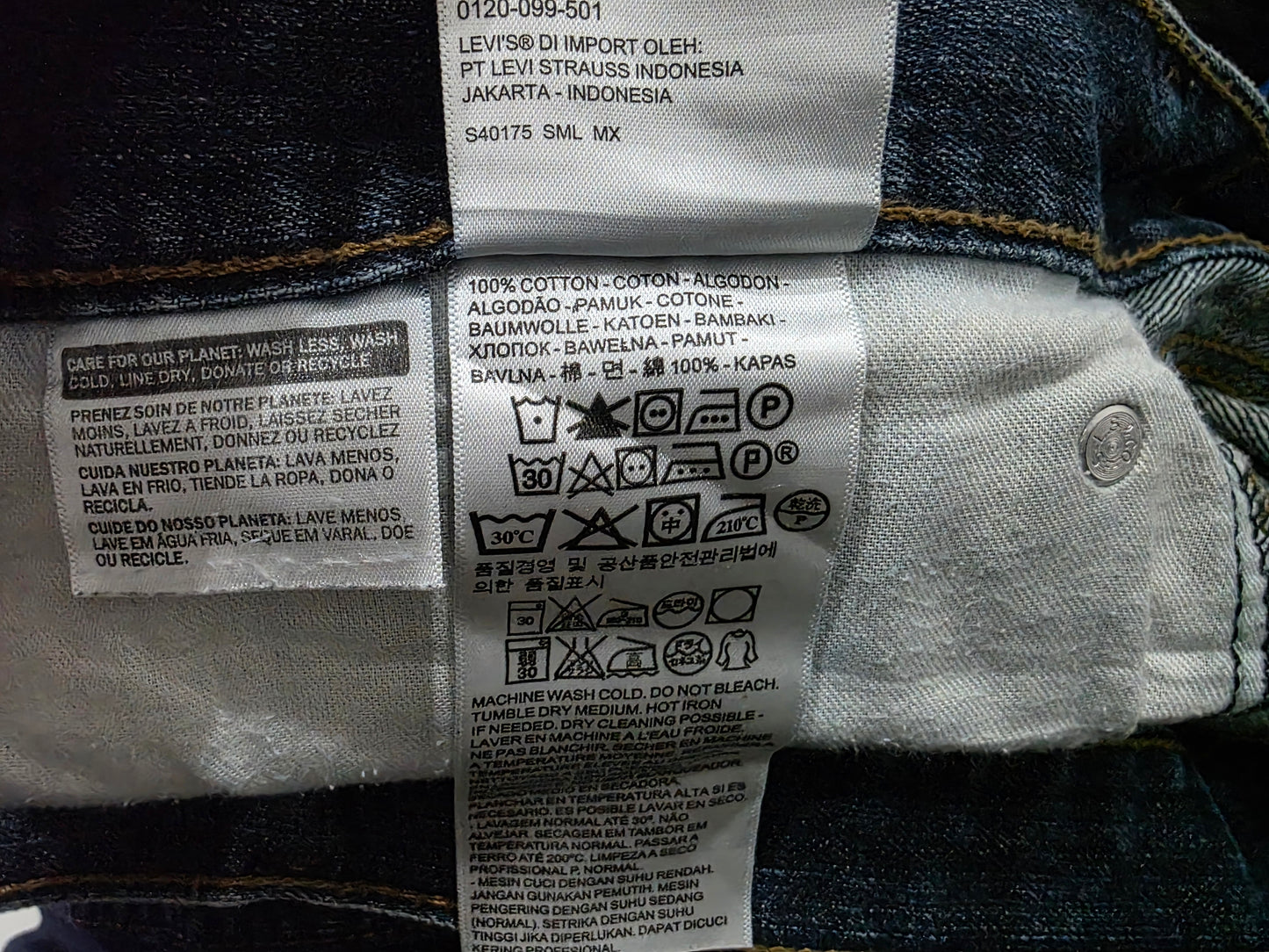 Pantalon Recto Levis 505 34x34 Azul