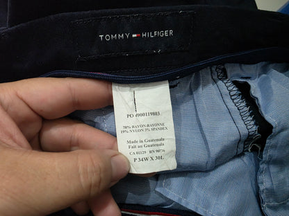 Pantalon Recto Stretch Tommy Hilfiger 34x30 Azul
